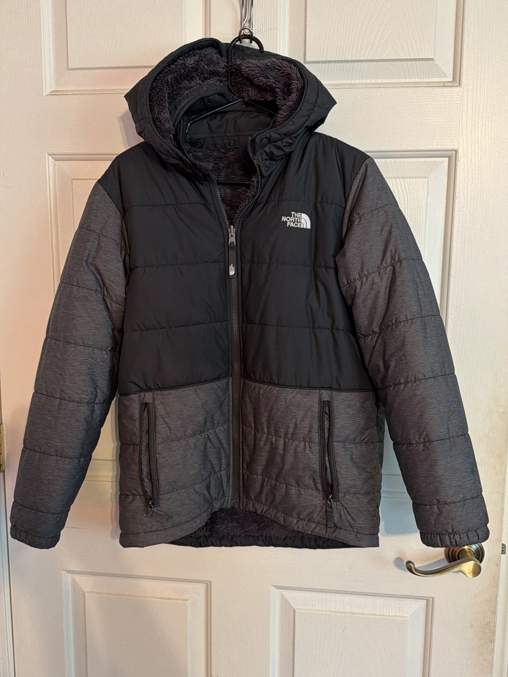 The North Face Black & Charcoal Hooded Puffer Jacket